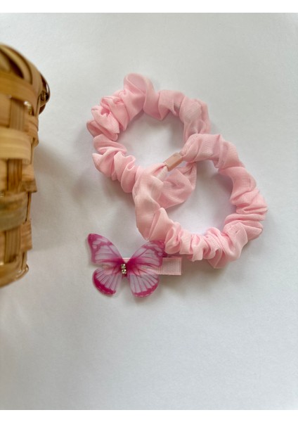 Kelebek Detaylı 2'li Kız Çocuk Pembe Lastik Toka fiyatları