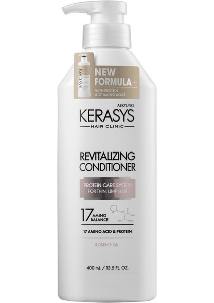 Kerasys Hair Clinic Revitalizing Conditioner / Canlandırıcı ve Güçlendirici Saç Bakım Kremi 400 ml