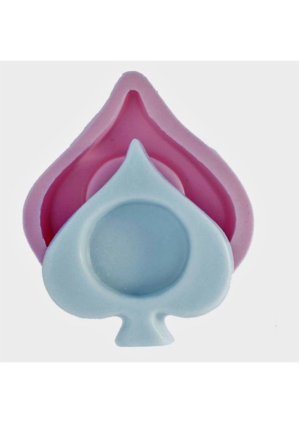 Tealight Maça Mumluk Silikon Kalıp K-508, Polyester Taş Tozu Çimento Alçı Kalıbı