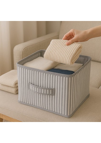 (2 Adet) 30X30 cm Katlanabilir Dolap Içi Organizer-Havlu ve Kıyafet Saklama Kutusu