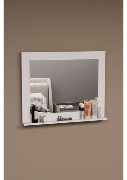 DF06102 Raflı Dekoratif Duvar Aynası Makyaj Aynası