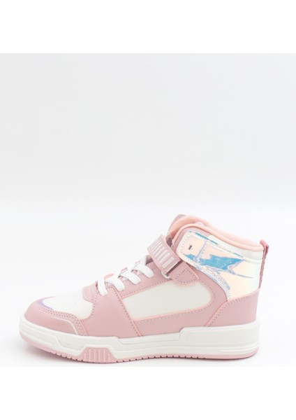 King 31-36 Pudra Boğazlı Cırtlı Çocuk Spor Ayakkabı