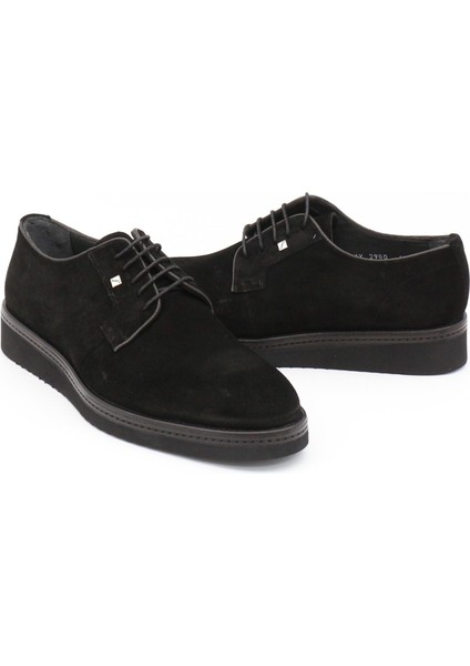 2980 Siyah Süet Hakiki Deri Eva Taban Erkek Ayakkabı
