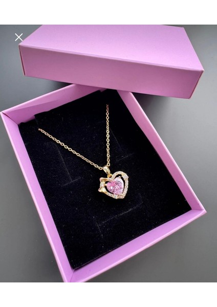 Pembe Fiyonk Kolye Çelik modelleri