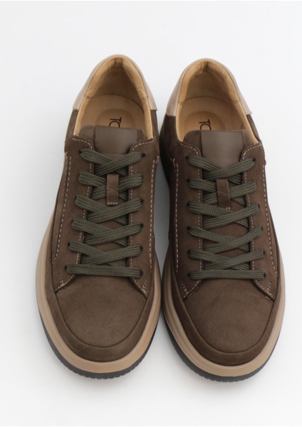 2491 Haki Nubuk Hakiki Deri Günlük Erkek Ayakkabı