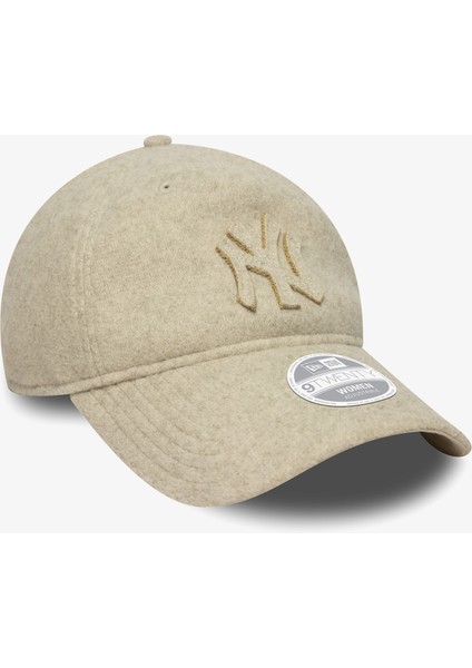 New York Yankees Mlb Melton Luxe A-Frame Kadın Krem Şapka.- fırsatları