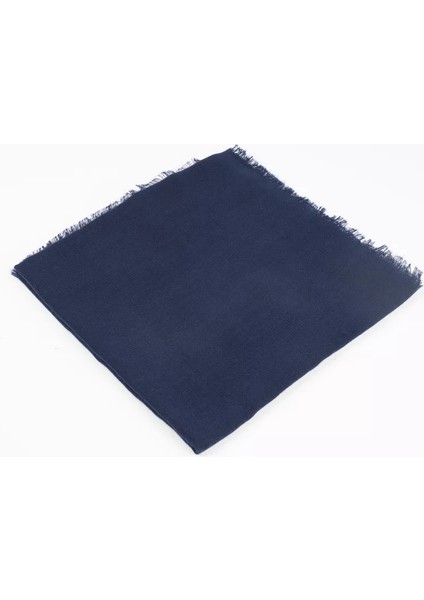 Flamlı Pamuklu Eşarp (96X96 Cm. Lacivert)