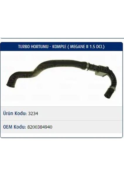 M3234 Turbo Hortumu 8200384940