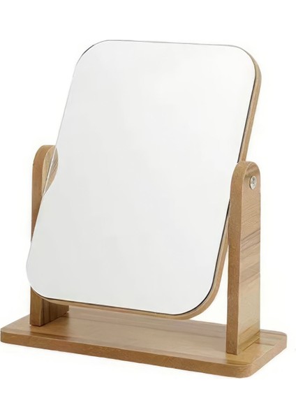 Masa Üstü 13 cm Ahşap Tek Taraflı Dikdörtgen 360° Dönen Masa Aynası CIN805