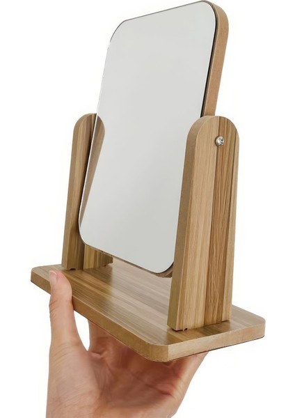 Masa Üstü 13 cm Ahşap Tek Taraflı Dikdörtgen 360° Dönen Masa Aynası CIN805 fiyatları