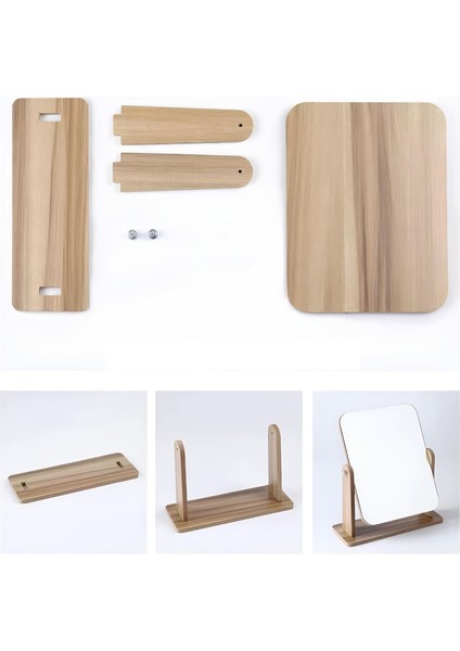 Masa Üstü 13 cm Ahşap Tek Taraflı Dikdörtgen 360° Dönen Masa Aynası CIN805 modelleri