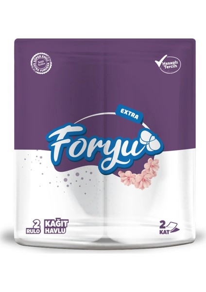 Clearly (Foryu) Ekstra Rulo Havlu 2 Li - 12 Paket