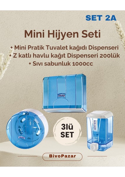 3 Lü Hijyen Seti ( Sıvı Sabunluk+Tuvalet Kağıt Dispenseri+ Z Katlı Havlu Dispenseri )