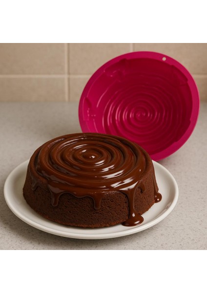 Silikon Gül Desenli Kek Kalıbı