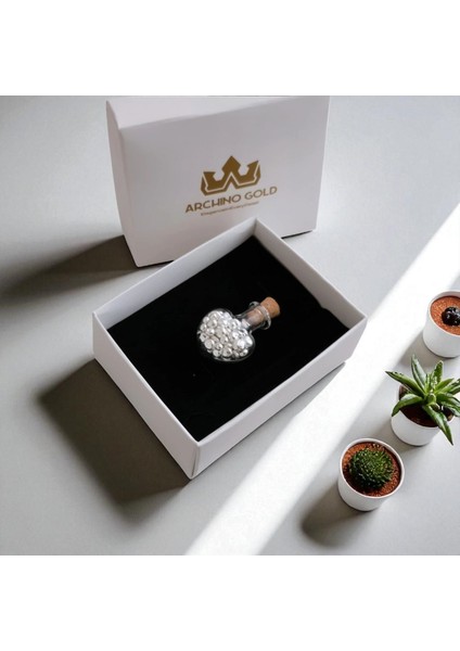 10 Gram 999 Ayar Gümüşten Üretilmiş Kalp Tasarımlı Cam Şişeli Granül Gümüş HEDIYESI-553 indirimleri