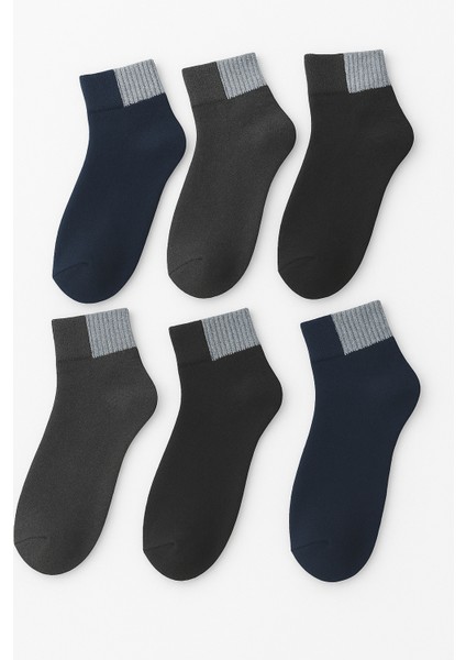 Ciho 6 Çift Kadın Kışlık Kalın Bileği Sim Detaylı Havlu Termal Patik Çorap