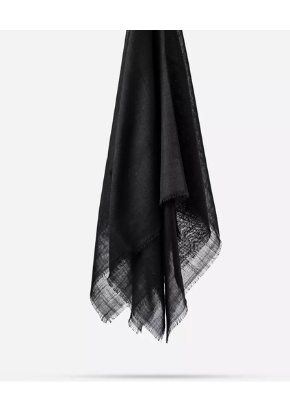 Flamlı Pamuklu Eşarp (96X96 Cm. Siyah) fiyatları