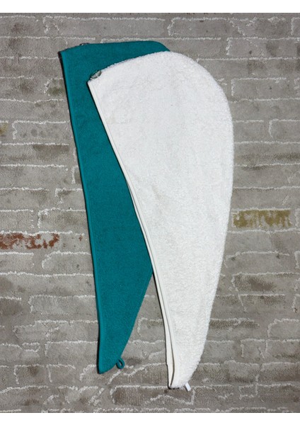 Saç Havlusu Saç Bonesi 2 Li Set %100 Pamuk Banyo ,havuz ve Deniz Sonrası Kurulama Ekru / Yeşil fiyatları