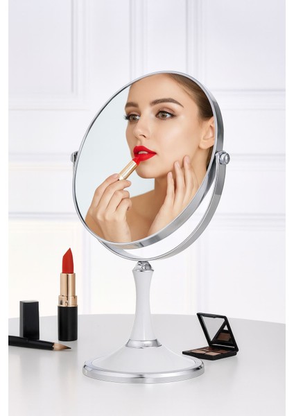 Masa Üstü Beyaz Çift Taraflı Büyüteç Abs Polimer Malzeme Masa Aynası CIN720BY indirimleri