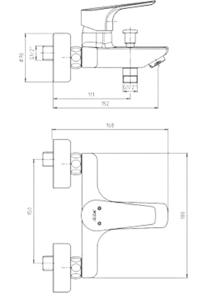 E.c.a Nıobe Banyo Bataryası Uzun Çıkış Ucu 102102482 Krom fiyatları