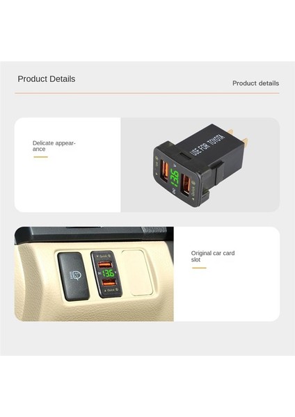 36W Araba Şarj Cihazı Çift USB Hızlı Şarj Araç Malzemeleri Mavi Işık (Yurt Dışından) indirimleri