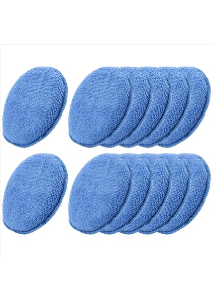 Mikrofiber Balmumu Aplikatörü 12 Pcs Araç Temizleme Polonyalı Balmumu Köpük Sünger Pilisonlama Sünger Mavi (Yurt Dışından)
