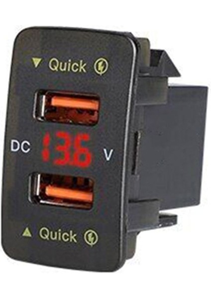 36W Araba Şarj Cihazı Çift USB Hızlı Şarj Araç Kırmızı Işık (Yurt Dışından)
