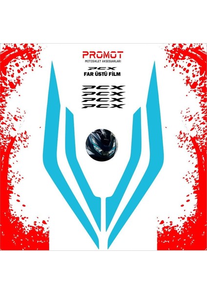 Pcx 2021 2024 Far Filmi Turkuaz Folyo fiyatları