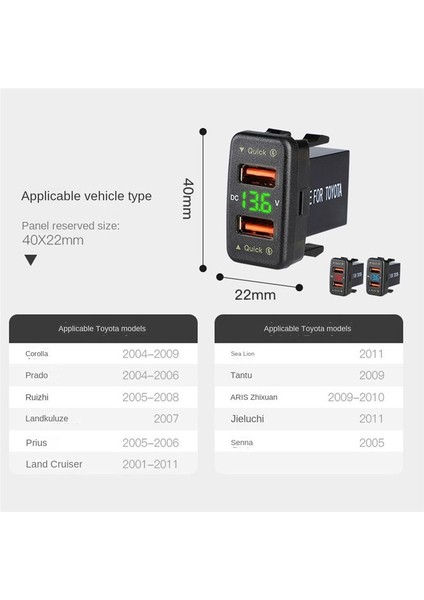 36W Araba Şarj Cihazı Çift USB Hızlı Şarj Araç Kırmızı Işık (Yurt Dışından) modelleri