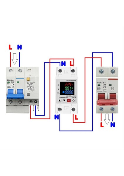 Din Ray Dual Ekran Voltaj Akımı ve Voltaj Koruyucu Cihazın Altında Ayarlanabilir (Yurt Dışından) modelleri