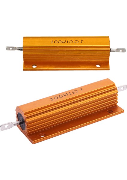 2pcs Altın Alüminyum Kaplı Güç Direnç Direnci 100W - 1 Ohm 1r ve 10 Ohm 10R (Yurt Dışından)