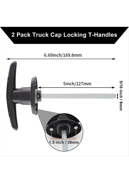 Kamyon Kapağı Kilitli T-Handles Campers Topper Kilidi Kampçılar Kabuk Kilitleri ve Anahtarları T-Handle Gölgelik Değiştirme Kilit T-Lock (Yurt Dışından) fırsatları