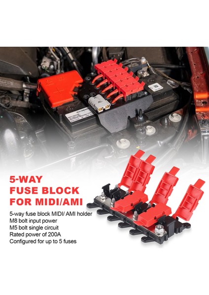 5 Yollu Araba Midi Sigorta Kutusu Blok Tutucu 200A Çok Kutuplu Sigorta Bloğu Deniz Suv Bdfs Rv Araba Tekne Otobüsü Için Midi Sigorta Sahibi (Yurt Dışından) modelleri