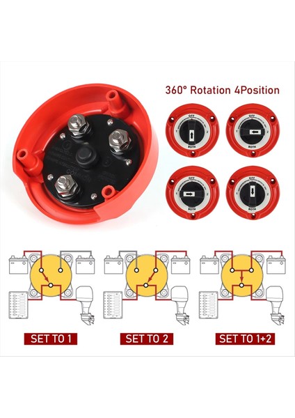 Araba Çift Pil Seçici Anahtarı 400A 6-32V 4 Konum Güç Kesme Pil Izolatörü Deniz Teknesi Rv Büyük Kamyon (Yurt Dışından) fırsatları