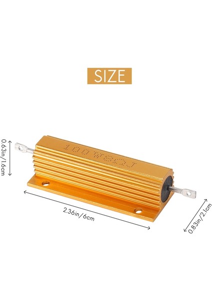 Altın Alüminyum Kaplı Güç Direnç Direnci 100W 8 Ohm 8r (Yurt Dışından) fırsatları