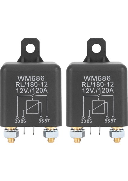 2x Dc 12V Röle Pil Izole Röle 12V / 120A Araç Kamyonları Için Pik Yük (12V / 120A) (Yurt Dışından)