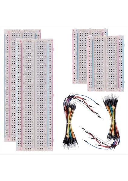 Lehimsiz Breadboard Kit 2 Pcs 830 Kravat Noktaları + 2pcs 400 Tie Noktaları + 2 Set 65PCS Esnek Breadboard Jumper Kabloları (Yurt Dışından)