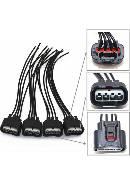 4pc Ateşleme Pigtail Konnektörü Onarım Kablo Demeti Kiti 2 Adet Set Set Gümüş Alüminyum Anahtarsız Motor Push Başlat Düğmesi (Yurt Dışından) modelleri