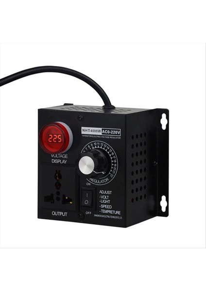 4000W Voltaj Regülatörü Taşınabilir Hız Ayarlanabilir Voltaj Regülatörü Kompakt Değişken Voltaj Kontrolörü Abd Fişi (Yurt Dışından)