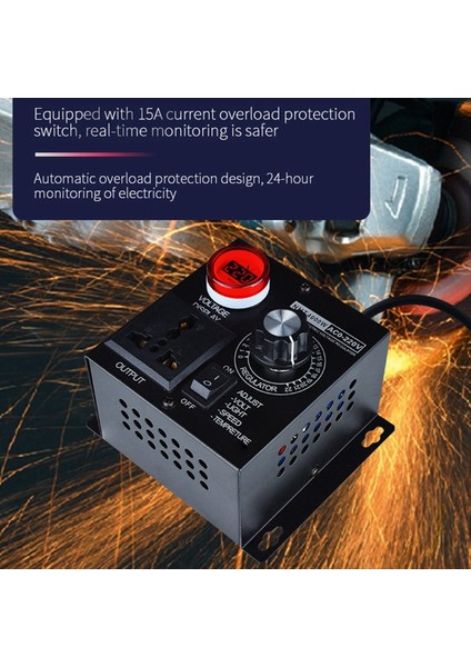 4000W Voltaj Regülatörü Taşınabilir Hız Ayarlanabilir Voltaj Regülatörü Kompakt Değişken Voltaj Kontrolörü Abd Fişi (Yurt Dışından) modelleri