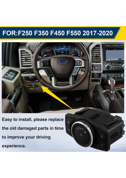 Ford Farkamp Aşağı Anahtarı FL3Z-11654-BA Ford F150 2015-2020 F250 F350 F450 F550 Süper Görev 2017-2020 (Yurt Dışından) modelleri