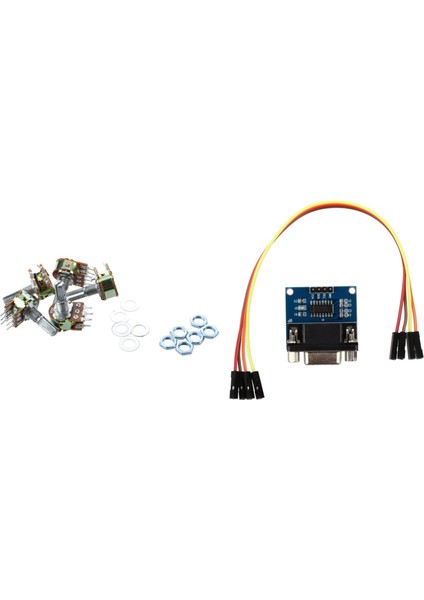 MAX3232 RS232 Seri Port Ttl Dönüştürücü Modülü 5 Pc ile B50K Bölünmüş Mil Döner Doğrusal Çift Konik Potansiyometreler (Yurt Dışından)