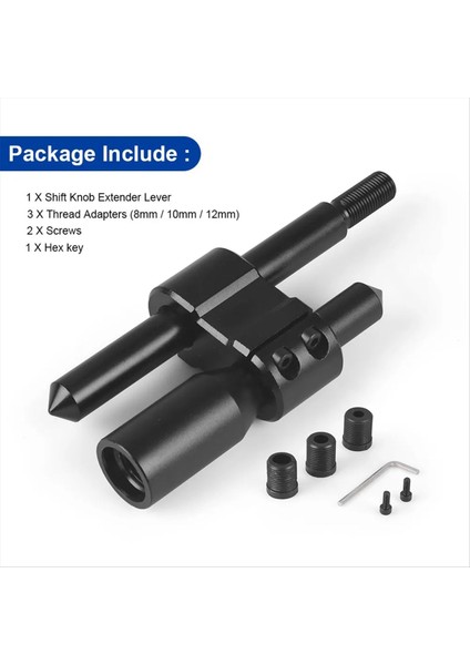 M12X1 25 Alüminyum Araç H Tip Vites Değiştirme Düğmesi Uzantısı Üç Adaptörlü Ayarlanabilir Genişletici Dişli Değiştirici (Yurt Dışından) fırsatları