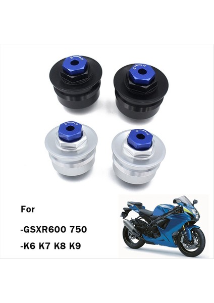 Suzuki GSXR600 750 2006-2010 Şok Emici Aksesuarlar Gümüş ve Mavi Için Motosiklet Yağı Salonu Ön Şok Emici Vida (Yurt Dışından) modelleri