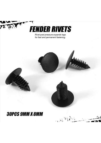 30PCS 9mm x 8mm Delikli Plastik Araba Çamurluk Köknar Ağacı Klips Perçinleri Tutucu (Yurt Dışından) indirimleri