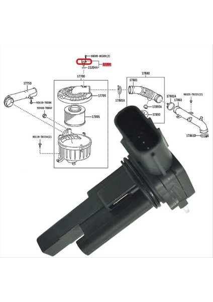 Hino Toyota Dyna Hilux Iıı Pikap Land Cruiser 150 2 5 3 0 D-4d D4D L Için Araba Kütle Hava Akış Metre Sensörü 22204-30020 (Yurt Dışından) fırsatları