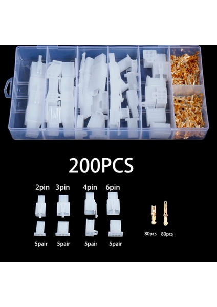 200 Adet 2 8mm Otomotiv Tel Konektörü 2/3/4/6 Pin Elektrikli Erkek ve Dişi Kablo Terminal Konektör Kiti Rv&#39 Ler Için (Yurt Dışından) fiyatları