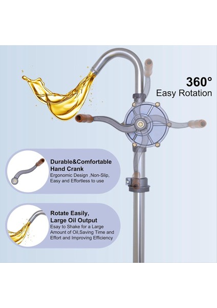 15 Ila 55 Galon Davul Pompası Yükseltilmiş Tüm Alüminyum Yağ Transfer Namlu Pompası Dizel Için El Yakıt Pompaları Hidrolik Sıvı (Yurt Dışından) fırsatları