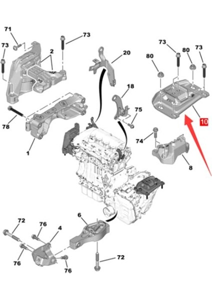 9673768480 Motor Elastik Şanzıman Montaj Braket Montaj Tutucu Peugeot 408 308 308S Citroen C3 C4 Ds7 (Yurt Dışından) indirimleri
