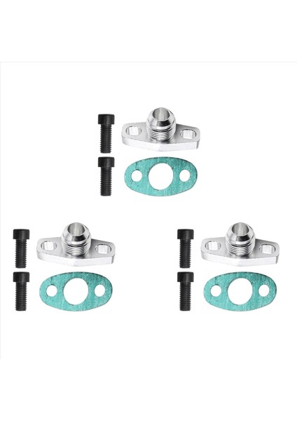 3x AN10 Turbo Yağ Dönüşü Drenaj Flanşı Adaptör Kiti GT28 GT28 GT30 GT35 T25 M8X1 25MM Cıvatalar Gümüş (Yurt Dışından)